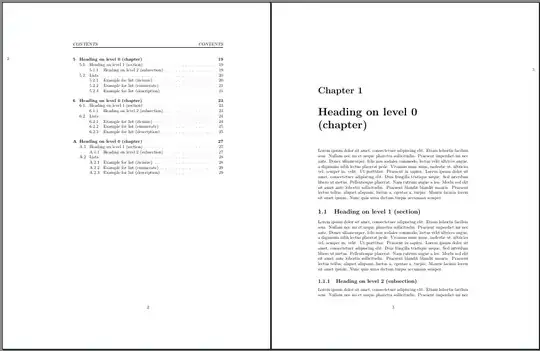 two pages of different chapters