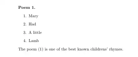 numbered enumerate environment