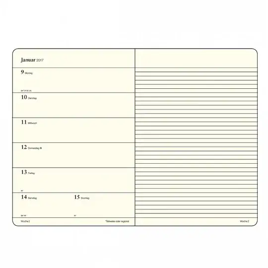 wanted calendar layout