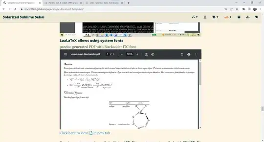 screenshot of my page