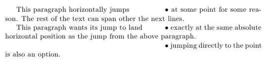 alignment of points in different paragraphs