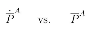 symbol A at different heights