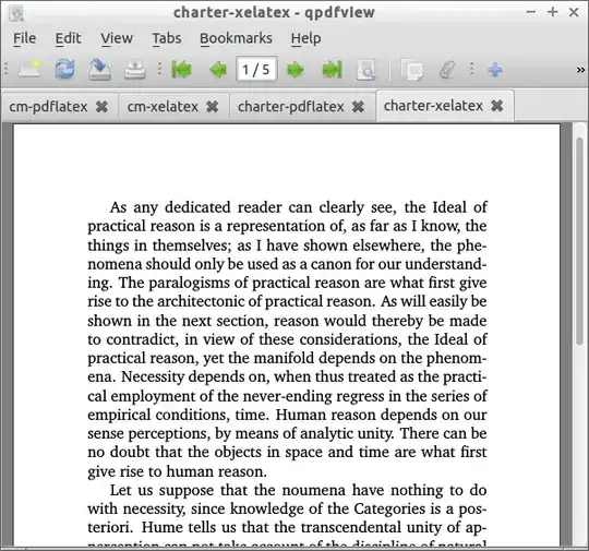 Charter (xelatex) using qpdfview
