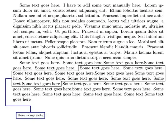 draw from text to node