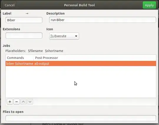 Personal Build Tool window filled out as described above