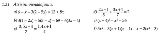 image of 6 equations written in 2 columns, each equation is labeled with a letter