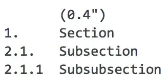 Absolute positioning of section title from left margin.