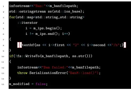 Screenshot of compiled LaTeX