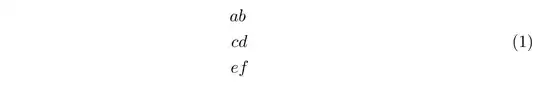 align output demonstrating use of \nonumber to avoid two of three lines getting numbered