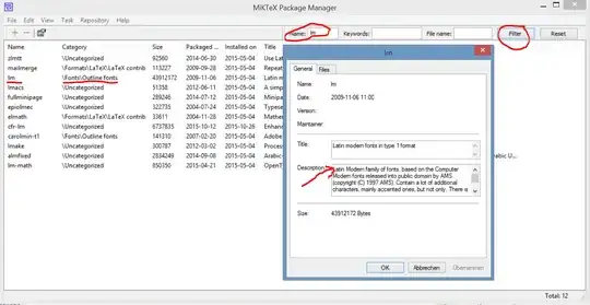 MiKTeX Package Manager Latin Modern