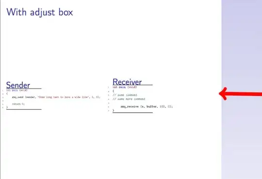 With adjustbox, arrow is in wrong place