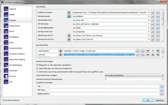 Screenshot of the TeXstudio configuration