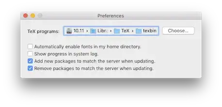 TeX Live Utility Preferences