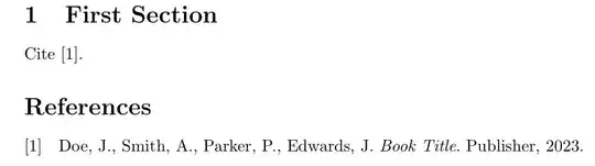 [1] Doe, J., Smith, A., Parker, P., Edwards, J. Book Title. Publisher, 2023.