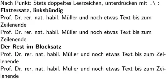 Horizontal spacing after period in beamer