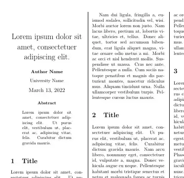 3 column with 1 column abstract