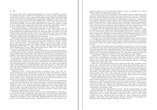 dashed line in left margin after first page