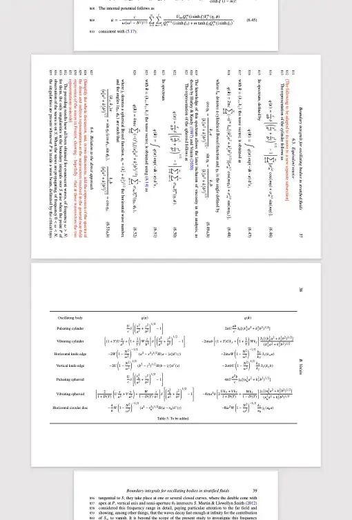 Screenshot showing several rotated pages