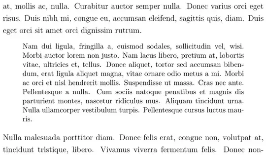 one-half spaced surrounding text, single-spaced quote