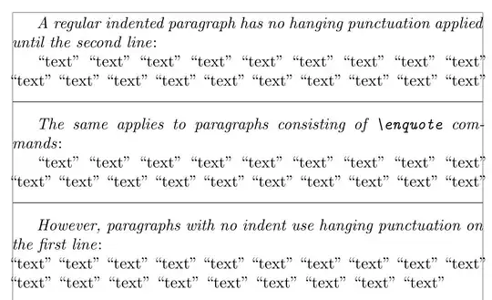 Second sample, the quotes are clearly in the margin