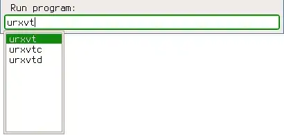 Screenshot of gmrun's tab complete