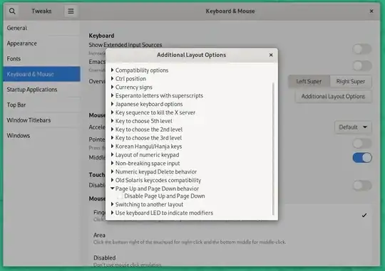GNOME Tweak Tool with the new "Disable Page Up and Page Down" option