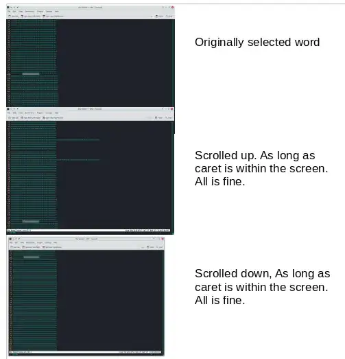 example of scrolling within screen