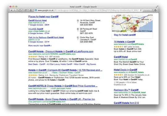Location-specific search results in Google.co.uk