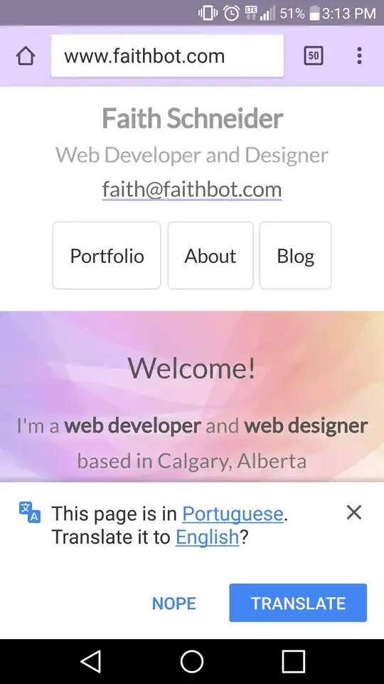 screenshot of page showing translate option
