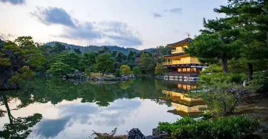 the Golden Pavilion and its surrounding pond