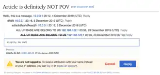Screenshot showing what the Reply tool looks like