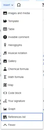 Screenshot showing a dropdown menu with many items