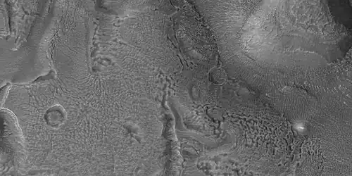 Brain terrain being formed, as seen by HiRISE under HiWish program. Note: this is an enlargement of a previous image using HiView.