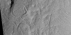 Close view of curved ridges, as seen by HiRISE under HiWish program.  Note: this is an enlargement of previous image.