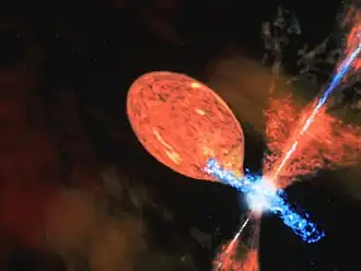 Artist's impression of R Aquarii during an outburst