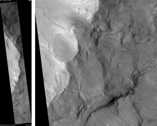 Bonestell, as seen by HiRISE.  Scale bar is 1000 meters long.
