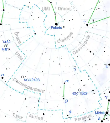 Stein 2051 is located in the constellation Camelopardalis