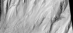 Gully alcoves as seen by HiRISE under HiWish program  This image was named HiRISE Picture of the Day for June 25, 2024.