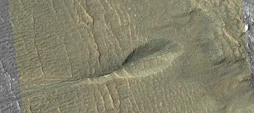 Small gully  This gully may be in its initial state of formation.