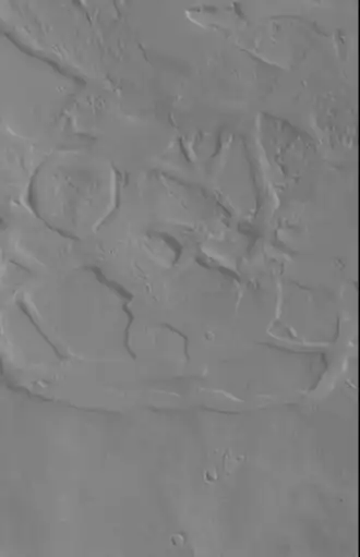 Galaxias Chaos as seen by CTX.  The scene in the next image is a part of this picture.