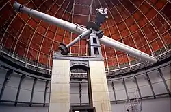 The 77-centimetre (30&nbsp;in) refractor at Nice Observatory, when built the world's largest, longest, and highest refracting telescope