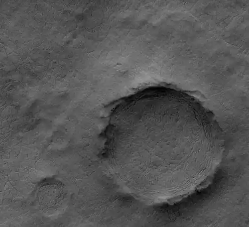 Hutton Crater Area, as seen by HiRISE.  Click on image to see patterned ground.