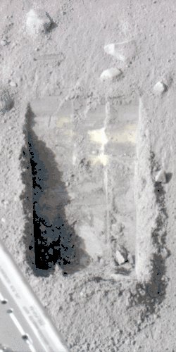 Clumps of bright material in the enlarged "Dodo-Goldilocks" trench vanished over the course of four days, implying that they were composed of ice which sublimated following exposure.