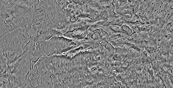 High resolution THEMIS daytime infrared image mosaic of the Kasei Valles and their surroundings.