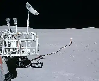 The Lunar Portable Magnetometer (LPM) was used to take a magnetic field measurement at the north rim of Spook