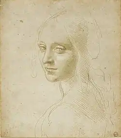 Head of a Woman, c. 1483–1485, Royal Library of Turin