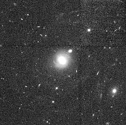 Malin 1 imaged in grayscale by the Hubble Space Telescope.