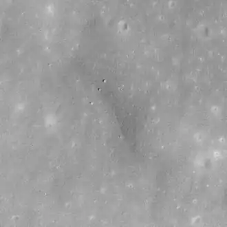 Apollo 17 panoramic camera image.  Note the boulders near center which are visible in the ground-level image as well.