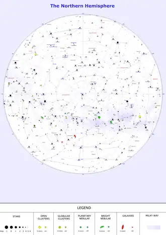 A Northern Hemisphere starchart.
