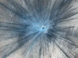 A fresh impact crater on Mars 3°42′N 53°24′E﻿ / ﻿3.7°N 53.4°E﻿ / 3.7; 53.4, November 2013.